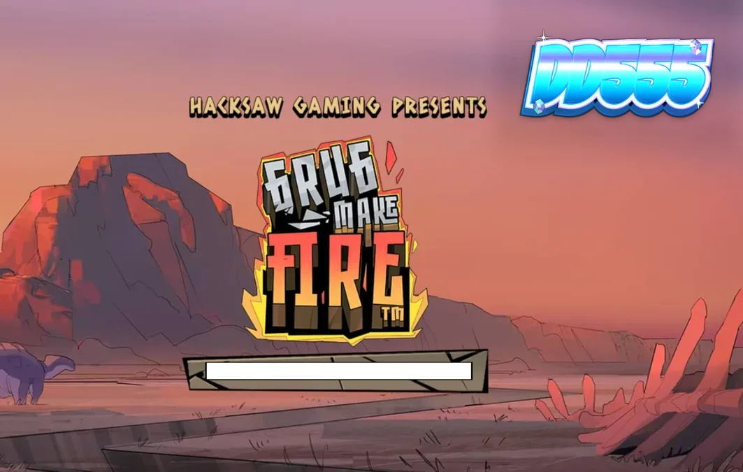 Homem das cavernas Grug em um cenário pré-histórico de Grug Make Fire